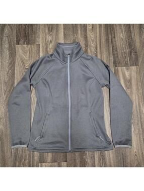 North Face Jacket Women's Large Gray Full Zip Canyon Flats Fleece Company Logo*